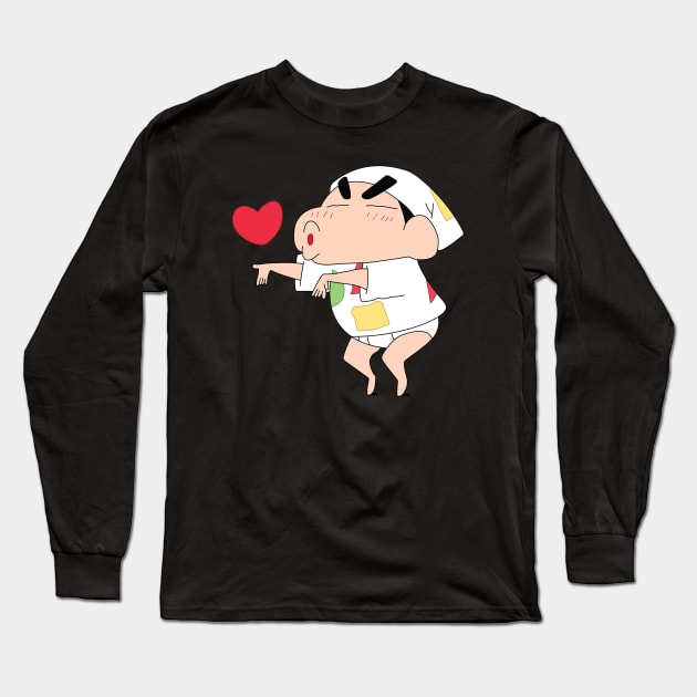 Funny Shinchan Being Playful Long Sleeve T-Shirt by AnimeTee